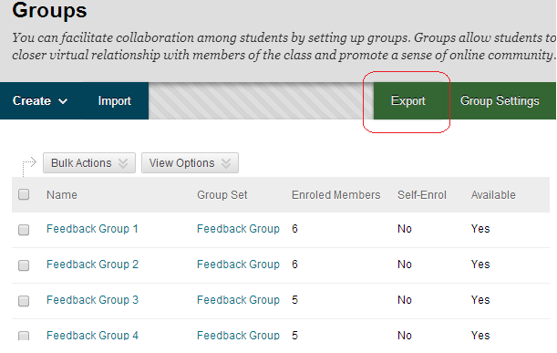Exporting Blackboard Groups And Group Membership Lists Elearning 7874