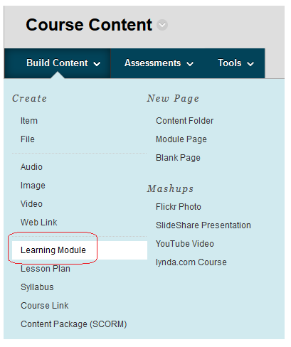 Creating "Learning Modules" In Blackboard – ELearning Support And Resources