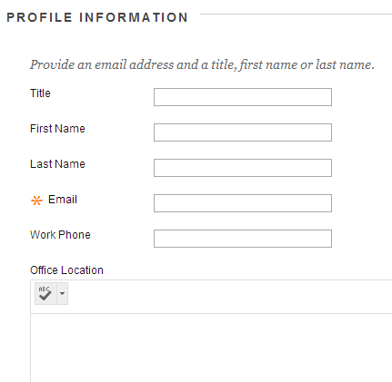 Enter Profile Information