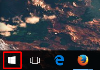 The Windows Start Menu, closed, highlighted