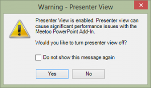 Turn off presenter view prompt