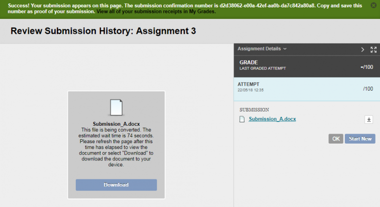 how do i submit an assignment on blackboard as a student