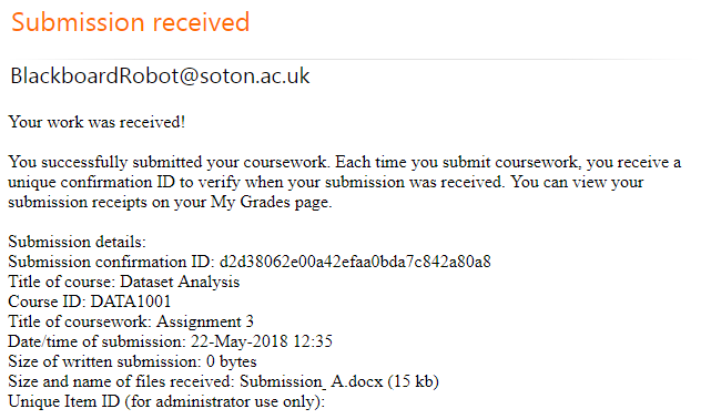 your assignment was successfully submitted okay