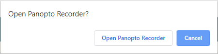 A Windows box asking to open the Panopto recorder.