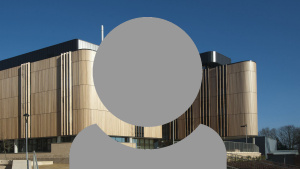 A grey person icon showing just head and shoulders with a University building background.