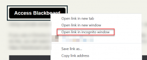 Chrome right click menu with open in incognito window highlighted